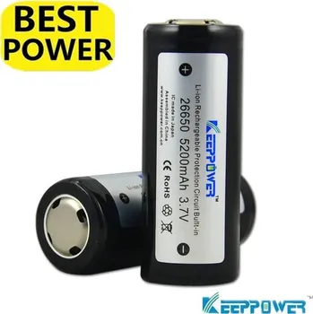 Článková baterie Keeppower 26650 5200mah 3.7V 19.24Wh protected Li-ion nabíjecí akumulátor Original P2652C