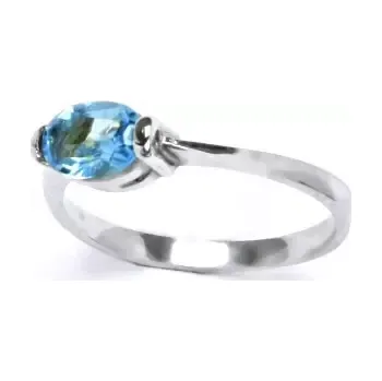Prsten Stříbrný prsten přírodní topaz swiss - VR115 (Stříbrný prsten s topazem 7x5 mm )