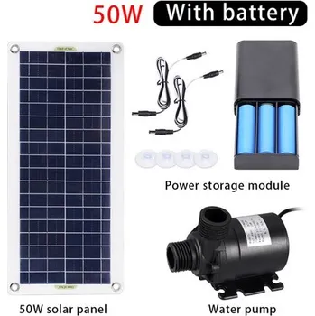 Čerpadlo 50W 800L/H bezkartáčové solární vodní čerpadlo ultra tichý chod zahradní souprava