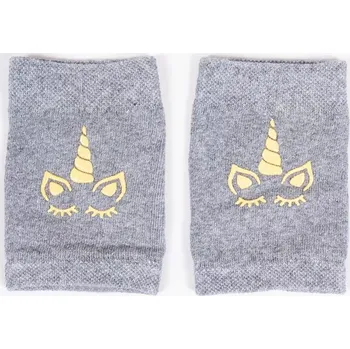 Chránič nohou Dětské nákoleníky šedé s jednorožcem