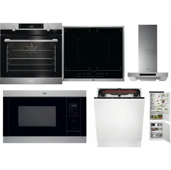 Set domácích spotřebičů AEG Mastery SteamBake BCK455350M + AEG Mastery DoubleBridge IKE64450XB + AEG Mastery DBB5660HM + AEG Mastery MSB2547D-M + AEG Mastery MaxiFlex FSB53927Z + AEG TSC6M181ES