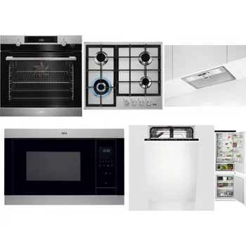 Set domácích spotřebičů AEG Mastery SteamBake BCK455350M + AEG Mastery StepPower HGB64420SM + AEG DGB3523S + AEG Mastery MSB2547D-M + AEG Mastery GlassCare FSE73407P + AEG TSC6M181ES