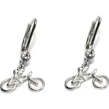 Náušnice Stříbrné visací náušnice kolo - NK28/DN18 (Stříbrné náušnice kola, se zirkony)