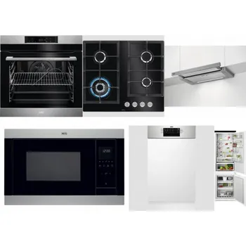 Set domácích spotřebičů AEG BPK742380M + AEG Mastery SpeedBurner HKB64420NB + AEG DPE5660M + AEG Mastery MSB2547D-M + AEG Mastery MaxiFlex FEE73517PM + AEG TSC6M181ES