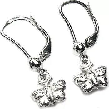 Náušnice Stříbrné visací náušnice motýlek - NK7/763 (Stříbrné náušnice s motýlky)