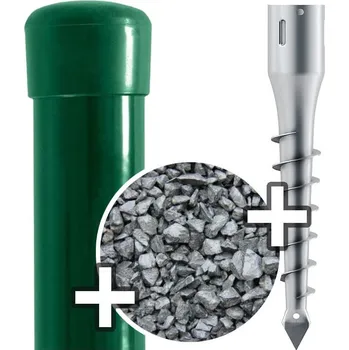 Plotový sloupek Sada Sloupek Damiplast®; 42/1,5 + Štěrk + Vrut Výška (mm): 1250