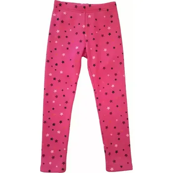 Dívčí legíny Topo dívčí zateplené legíny růžové +potisk hvězdičky velikost 116