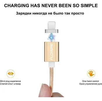 Datový kabel FLOVEME Magnetický USB nabíjecí kabel pro iPhone 5 6 7 pro Samsung Micro USB a magnetický adaptér