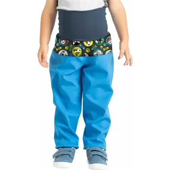 Chlapecké kalhoty Batolecí softshellové kalhoty Unuo s fleecem Basic, Tyrkysová, Kočka pes kluk velikost 86/92