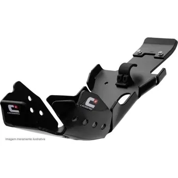 CROSSPRO kryt motoru a zadního tlumiče (PRO-LINK) plastový DTC HARD ENDURO KTM EXC 250/300 20, HUSQ TE 20 barva černá