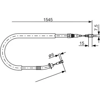 Lanko parkovací brzdy Tažné lanko, parkovací brzda BOSCH 1 987 477 857
