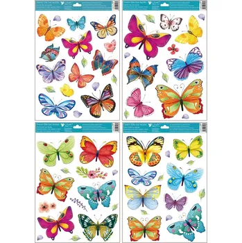 Okenní dekorace Okenní fólie barevní motýli 42x30 cm