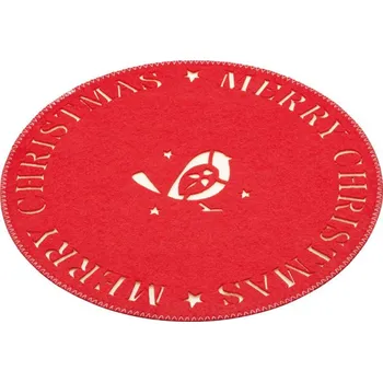 prostírání Kitchen craft Vánoční prostírání textilní Little Red Robin, 28x28 cm 4 ks