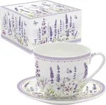 Easy Life Porcelánový hrnek s podšálkem Lavender Field 400 ml