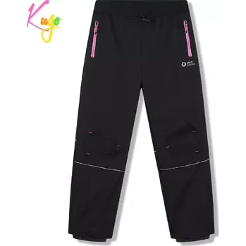 Dívčí kalhoty Dívčí softshellové kalhoty nezateplené Kugo HK5657, černé