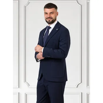 Pánský oblek FERATT Pánské oblekové sako TURIN modré Velikost: 176/62