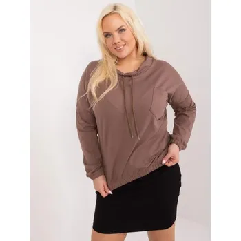 Dámská halenka Dámská halenka se zavazováním ležérní plus size OPA hnědá