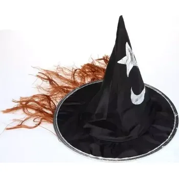 Karnevalový kostým Klobouk čarodějnický - malý s vlasy