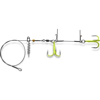 Rybářský háček Gurza STINGER PIKE RIG DUO ST36 # 2/0 Orange UV 40cm 32kg