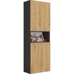 Koupelnová skříňka NEL 1K/DK antracit/dub artisan