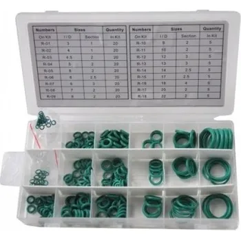 Autodíl Sada gumových o-kroužků, pro spoje klimatizace, 225 kusů