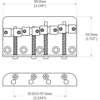 Partsland Kobylka pro E-bas 4-strunnéPochromováno 3842