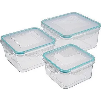 Dóza na potraviny Doplňkový sortiment Dóza MagicHome čtvercová 0,7 / 1,2 / 2,0 lit, sada 3ks, Clip