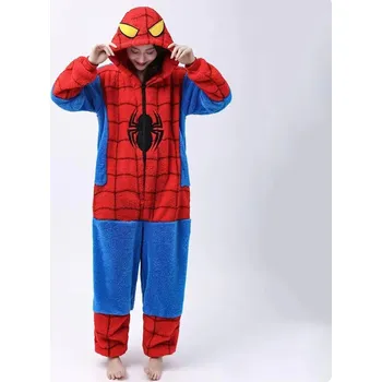 Dámské pyžamo Spiderman Dětské i pro dospělé plyšové pyžamo - overal ve spidermanském stylu Velikost: S