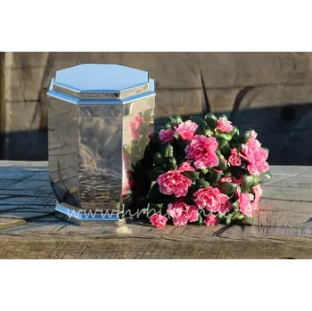 Smuteční dekorace Urna nerezová leštěný nerez s podstavcem