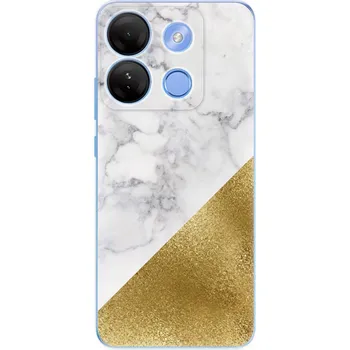 Pouzdro na mobilní telefon Odolné silikonové pouzdro iSaprio - Gold and WH Marble - Infinix Smart 7