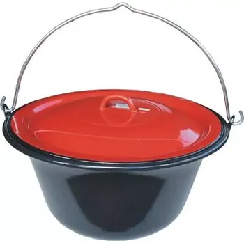 kotlíky Gulášový kotlík smaltovaný s červenou poklicí 6 l (kotlík na guláš s červenou poklicí můžete použít i k servírování přímo na stůl)