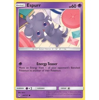 Sběratelská karetní hra Pokémon FLI 044/131 Espurr - Forbidden Light Stav: Excellent, Verze: NORMAL