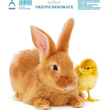 Velikonoční dekorace Okenní fólie velikonoční králík a kuřátko