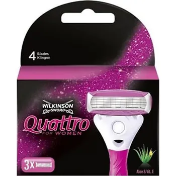 Holicí strojek Wilkinson Sword Quattro For Women náhradní břity 3 ks
