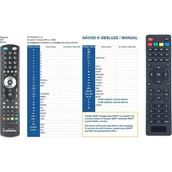 Dálkový ovladač General FERGUSON Ariva T75, RCU76 IR - náhradní dálkový ovladač