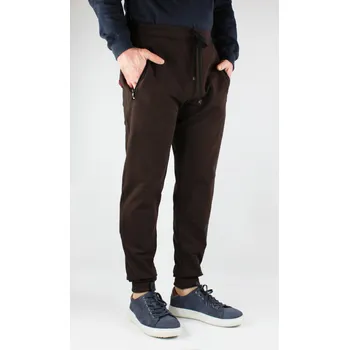 Pánské prodloužené tepláky BROWN se zipem velikost: XXL, délka: "36"