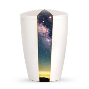 Smuteční dekorace Ekologická urna Firmament White - Hvězdné nebe