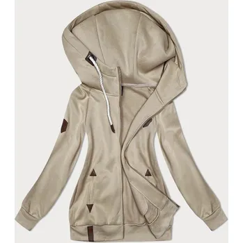 Dámská mikina Béžová hladká dámská rozepínací mikina (2311) odstíny béžové XXL (44)