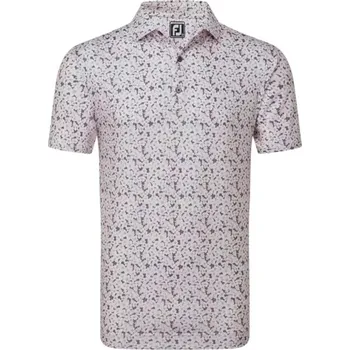 Míčový sport FootJoy Primrose Print Self Collar Lisle pánské polo, světle růžové pánské, S