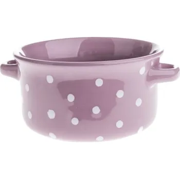 Keramická miska s puntíky, fialová, 560 ml