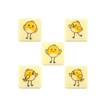 Cukrovinka Čokoládová dekorace - Kuřátka (čtverečky) / 175 ks