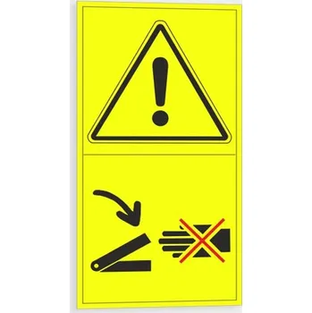 Výstraha - Nesahej do tohoto prostoru Střižné části 12 ks (45 x 85 mm) na archu A4, Samolepka tl. 0.1 mm - Kód: 09267