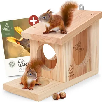 Krmítko pro ptáka REAVET Hrací domeček pro veverky z přírodního masivního dřeva