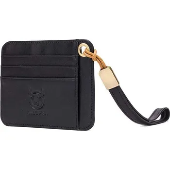 Obal na doklad Bullcaptain kožené pouzdro na doklady s poutkem Černé BULLCAPTAIN 97k-cube