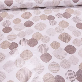 ubrus TextilCentrum.cz Bonita ubrus PVC s textilním podkladem 182.1 béžové oválky, š.140cm (metráž) (20064-01) Béžová 140x100 cm metráž