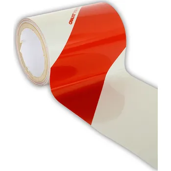 Výstražná páska Reflexní samolepící páska tř. 1 pro zvýšení viditelnosti - červeno-bílá, Levostranná - 140 mm x 1 m - Kód: 01196