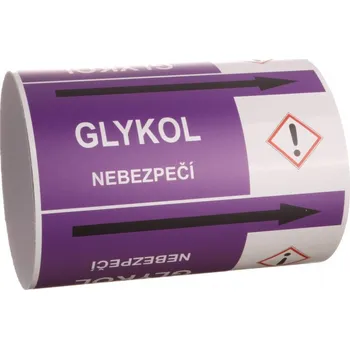 Páska na značení potrubí Signus M25 - GLYKOL Samolepka 100 x 77 mm, délka 1,5 m, Kód: 26038