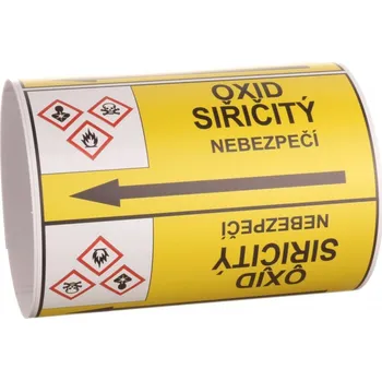 Lepicí páska Páska na značení potrubí Signus M25 - OXID SIŘIČITÝ Samolepka 80 x 62 mm, délka 1,5 m, Kód: 25813