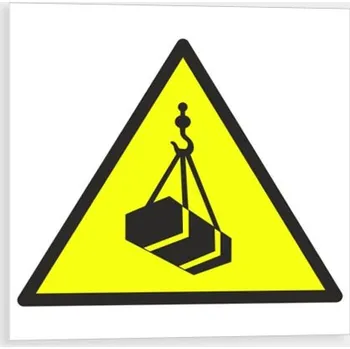 Značení Nebezpečí pádu břemene - symbol Plast 210 x 210 mm tl. 0.5 mm - Kód: 03236