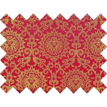 HEDVA ČESKÝ BROKÁT Vzorek brokátu 5x10cm 51323 ZAJÍCI červená | 53